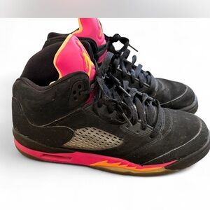 Air Jordan 5 Retro GS Black Bright Citrus Pink Flash Youth 7Y Women’s 8.5